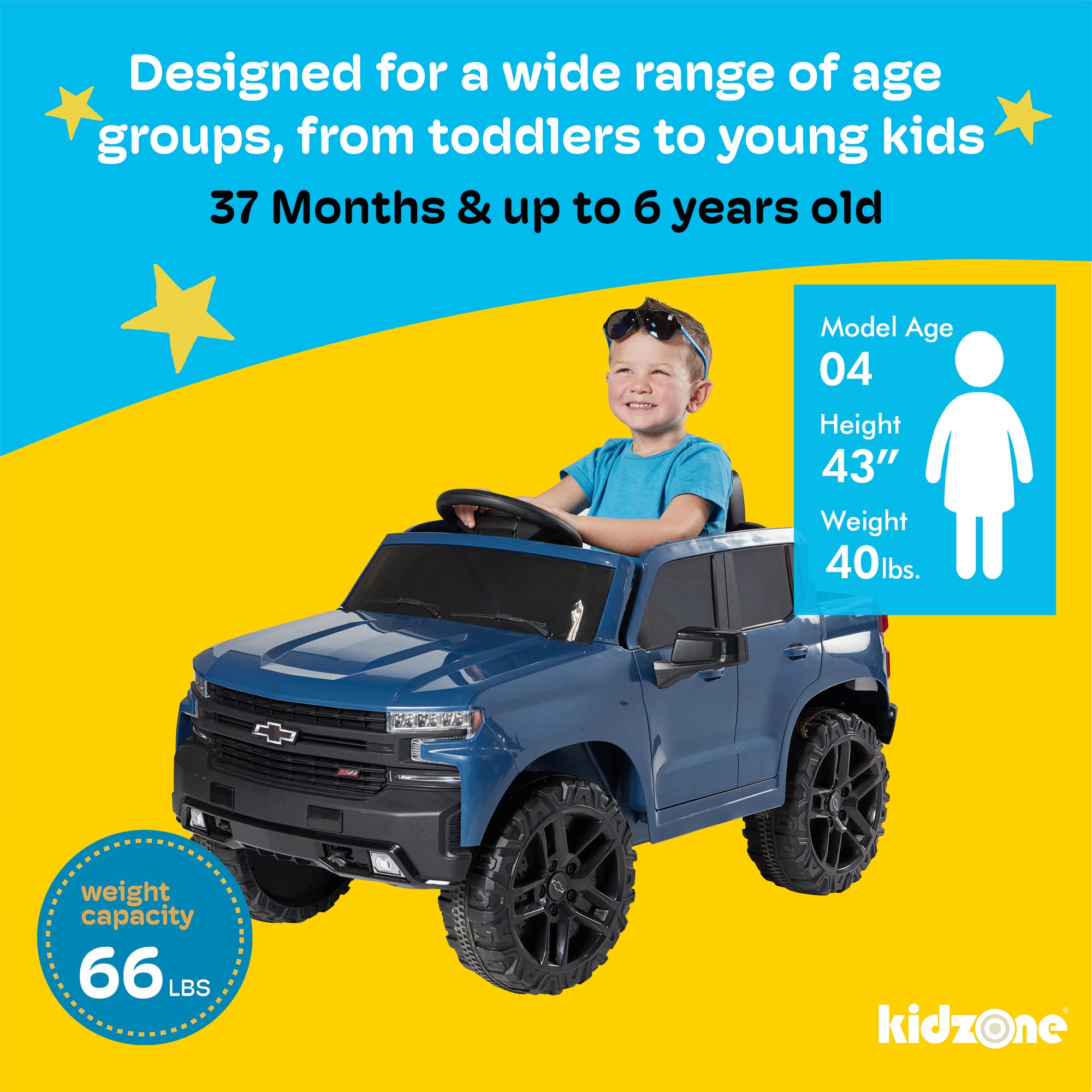 Kidzone Chevrolet Silverado Licenciado Bluetooth