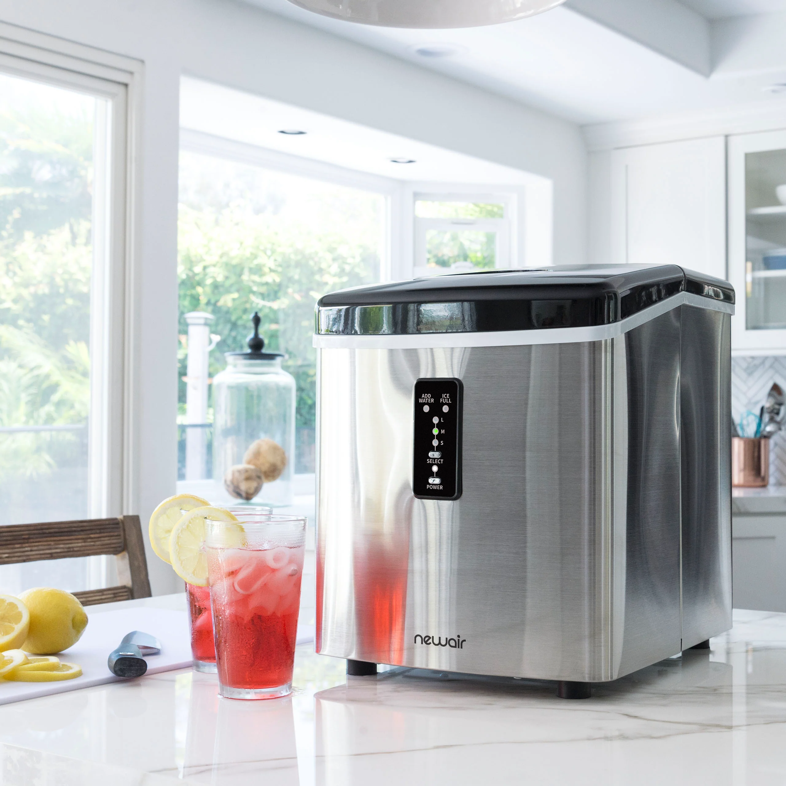 2025 Máquina de Hielo de Encimera Newair® – Cubos de Hielo en Forma de Bala