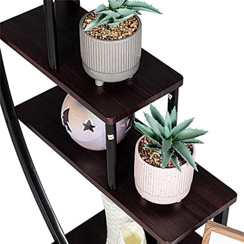 Soporte para Plantas de Metal Creativo con Forma de Media Luna, Estante Escalera para Macetas (Paquete de 2)