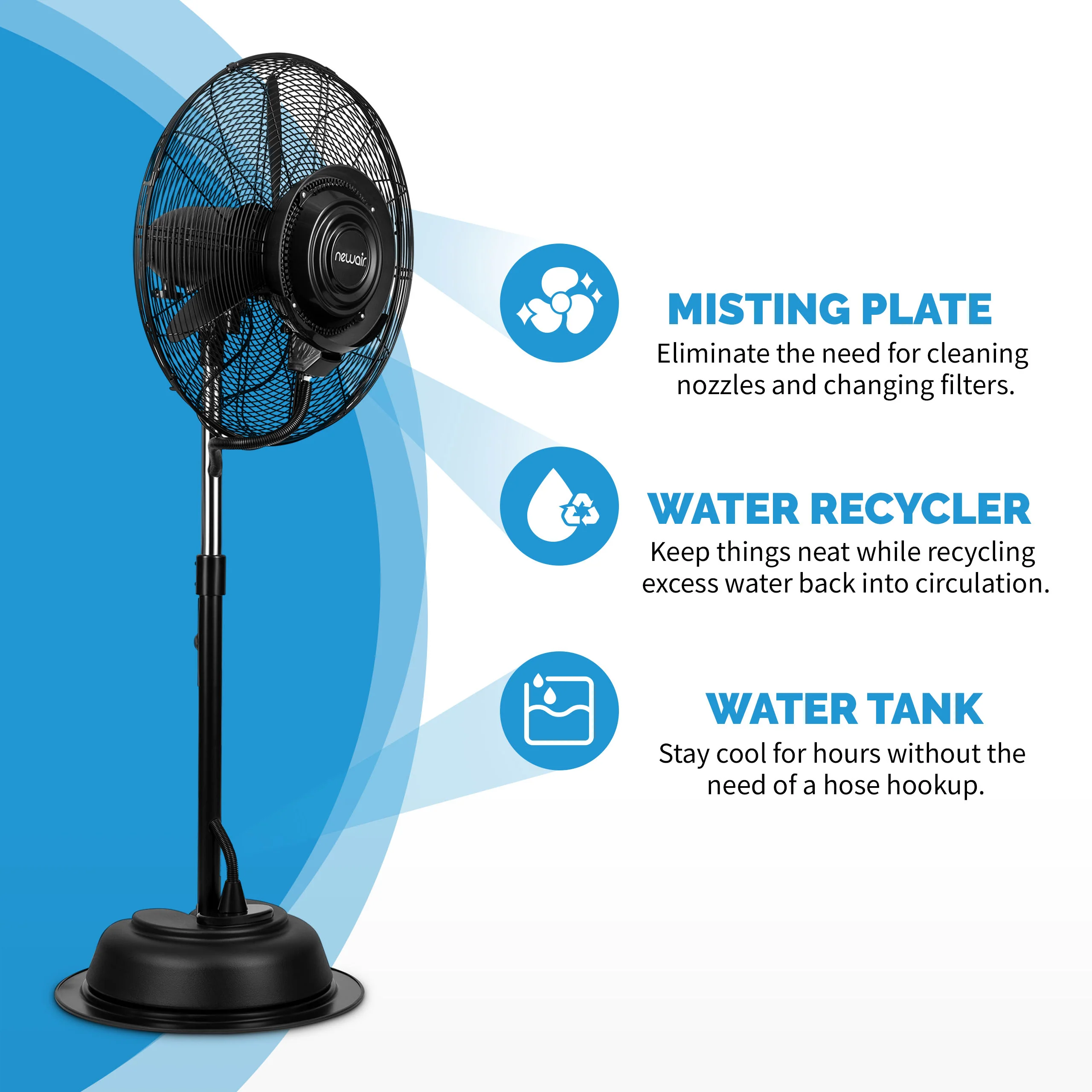 2025 Ventilador Nebulizador de Pie Newair de 24 Pulgadas