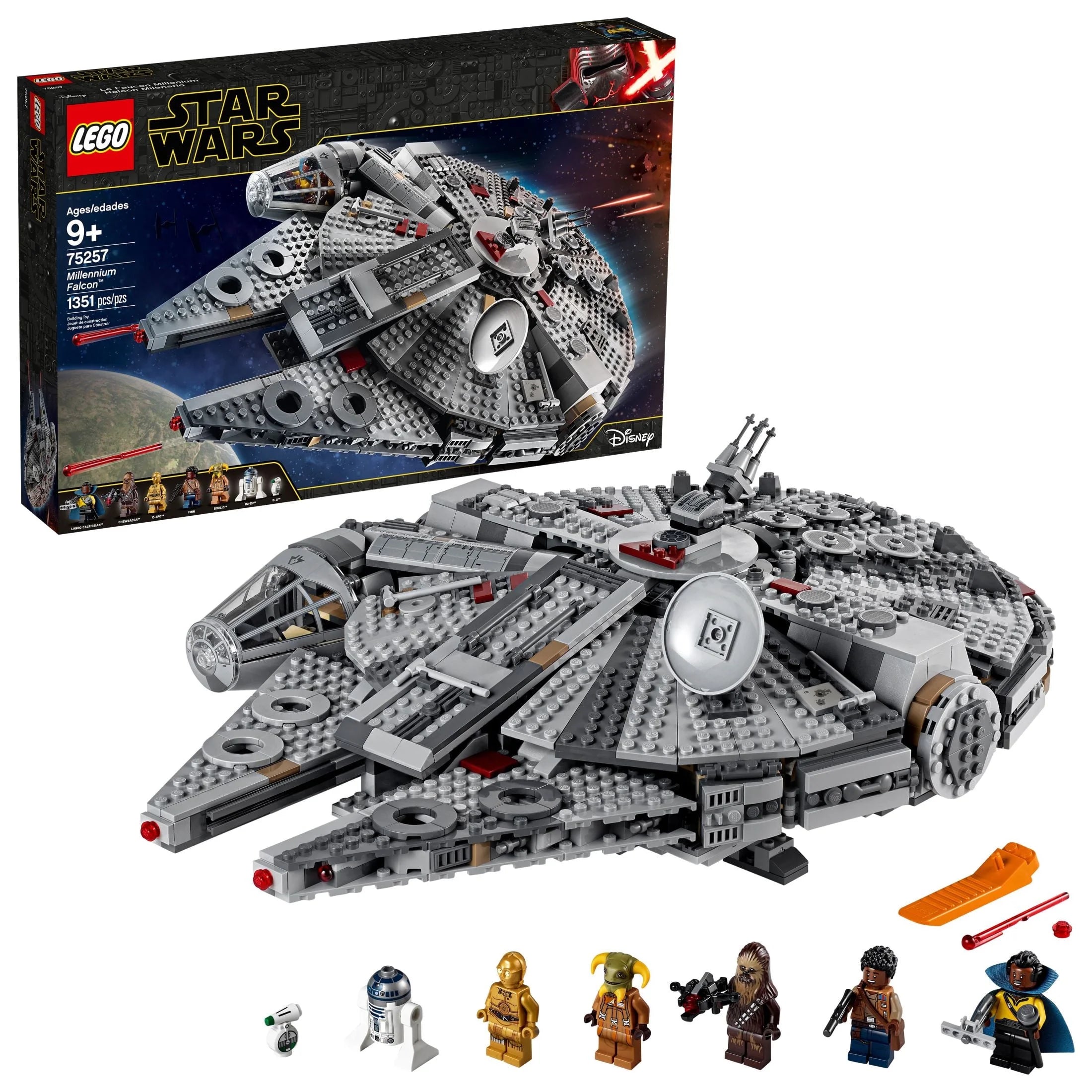 LEGO Star Wars Halcón Milenario 75257 Set de Construcción – Modelo de Nave Espacial con Minifiguras de Finn, Chewbacca, Lando Calrissian, Boolio, C-3PO, R2-D2 y D-O, Colección de la Película El Ascenso de Skywalker