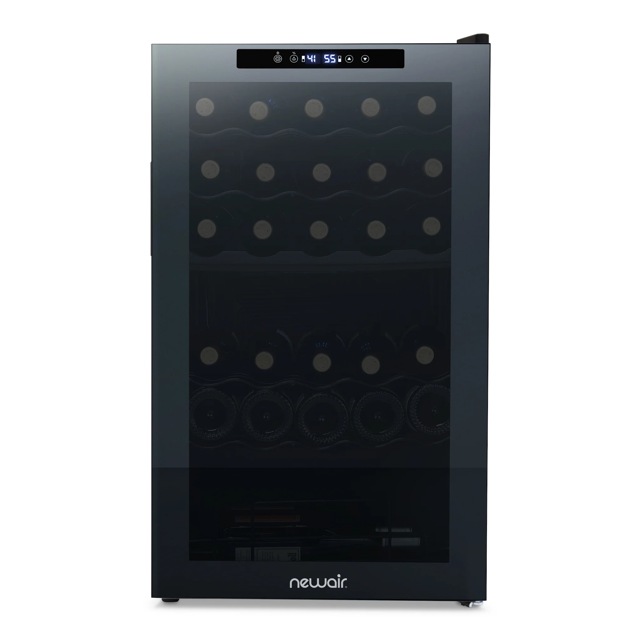 2025 Refrigerador de Vinos Independiente Newair® Negro – 33 Botellas, Doble Zona – 19,5