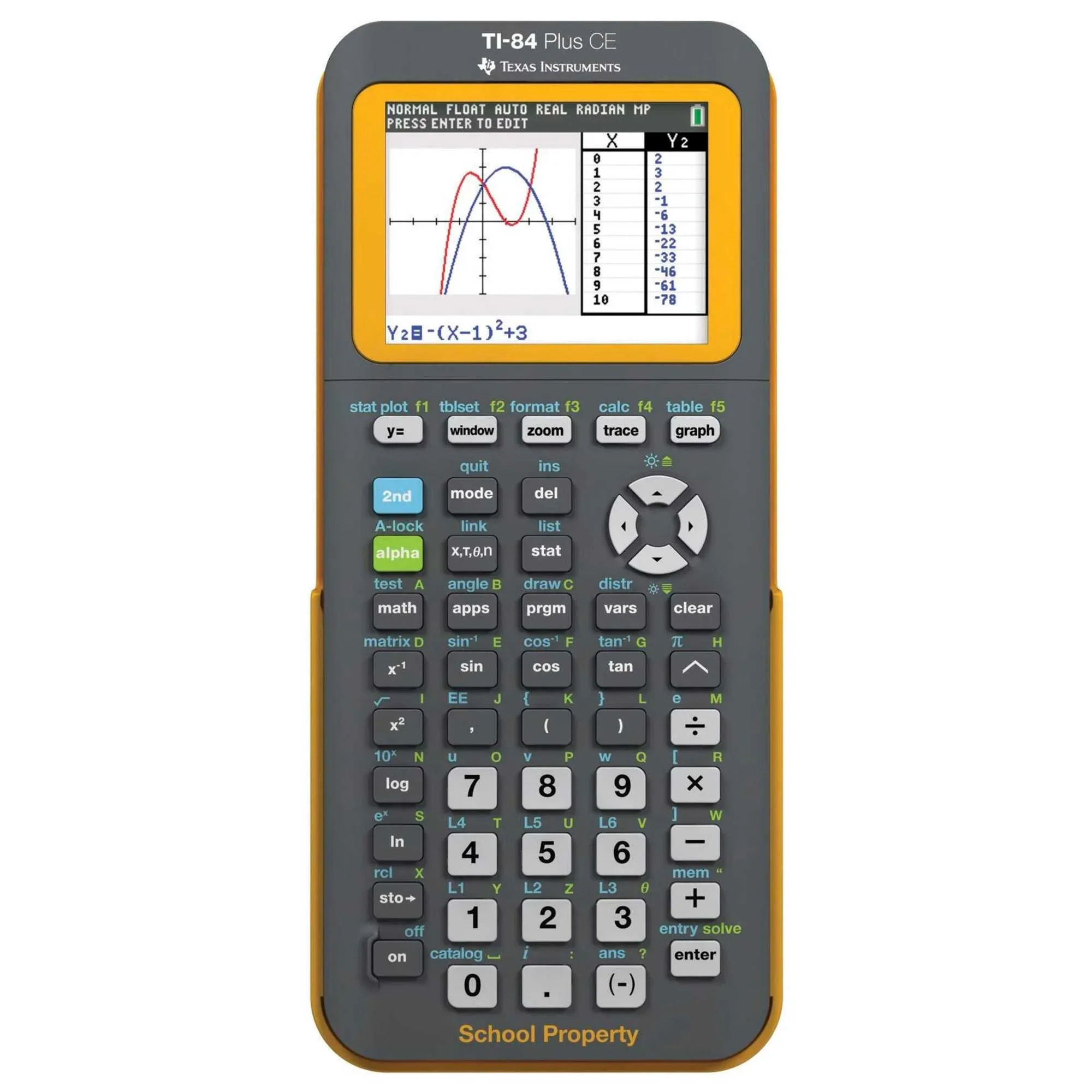 2025 Texas Instruments TI 84 Plus CE Color - EZ SPOT Yellow - Calculadora gráfica
