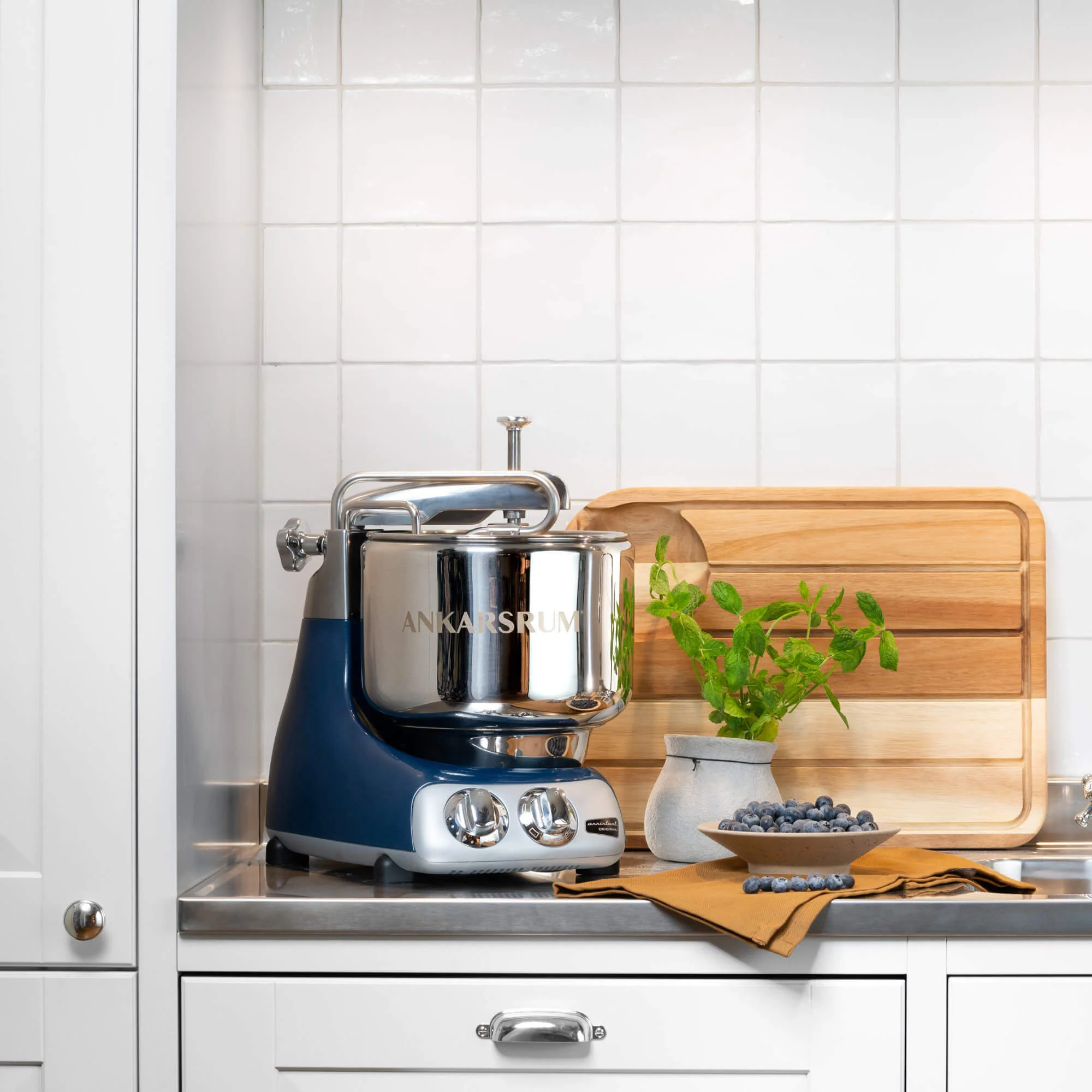 2025 Ankarsrum Assistent Original 6230 robot de cocina – 600 W, bol de acero inoxidable de 7 L, Ocean Blue, accesorios versátiles, funcionamiento silencioso