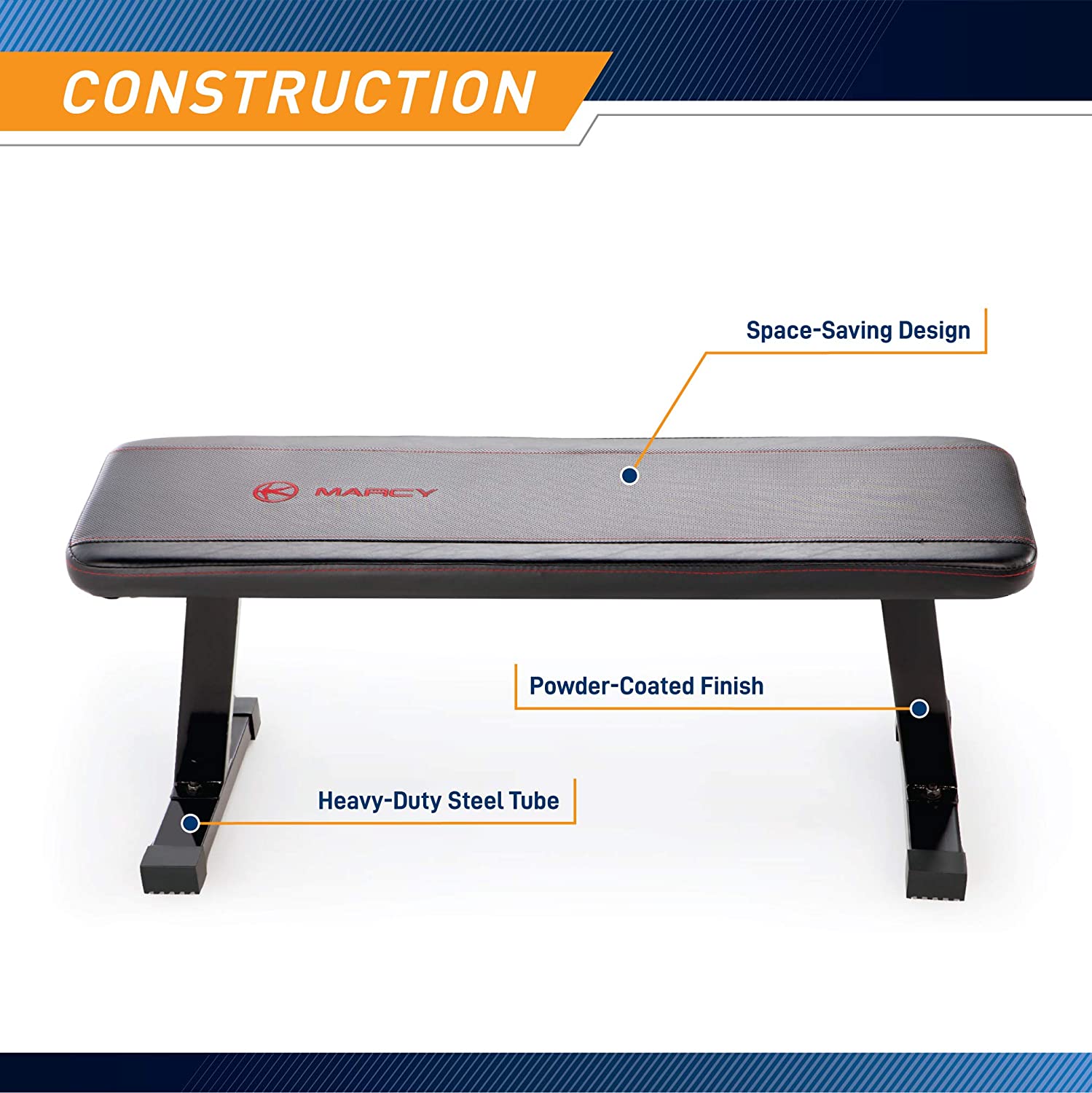 Banco de Pesas Marcy Flat Utility con Capacidad de 600 lbs para Entrenamiento de Pesas