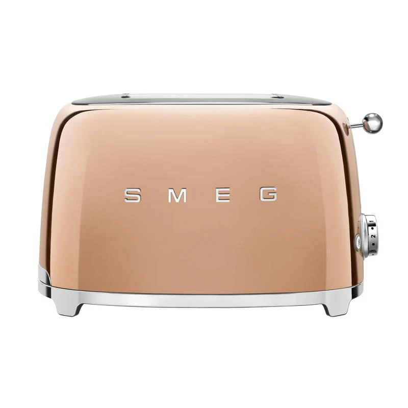 2025 Tostadora SMEG TSF01RGUK Retro 2 Rebanadas Estilo Años 50 – Oro Rosa