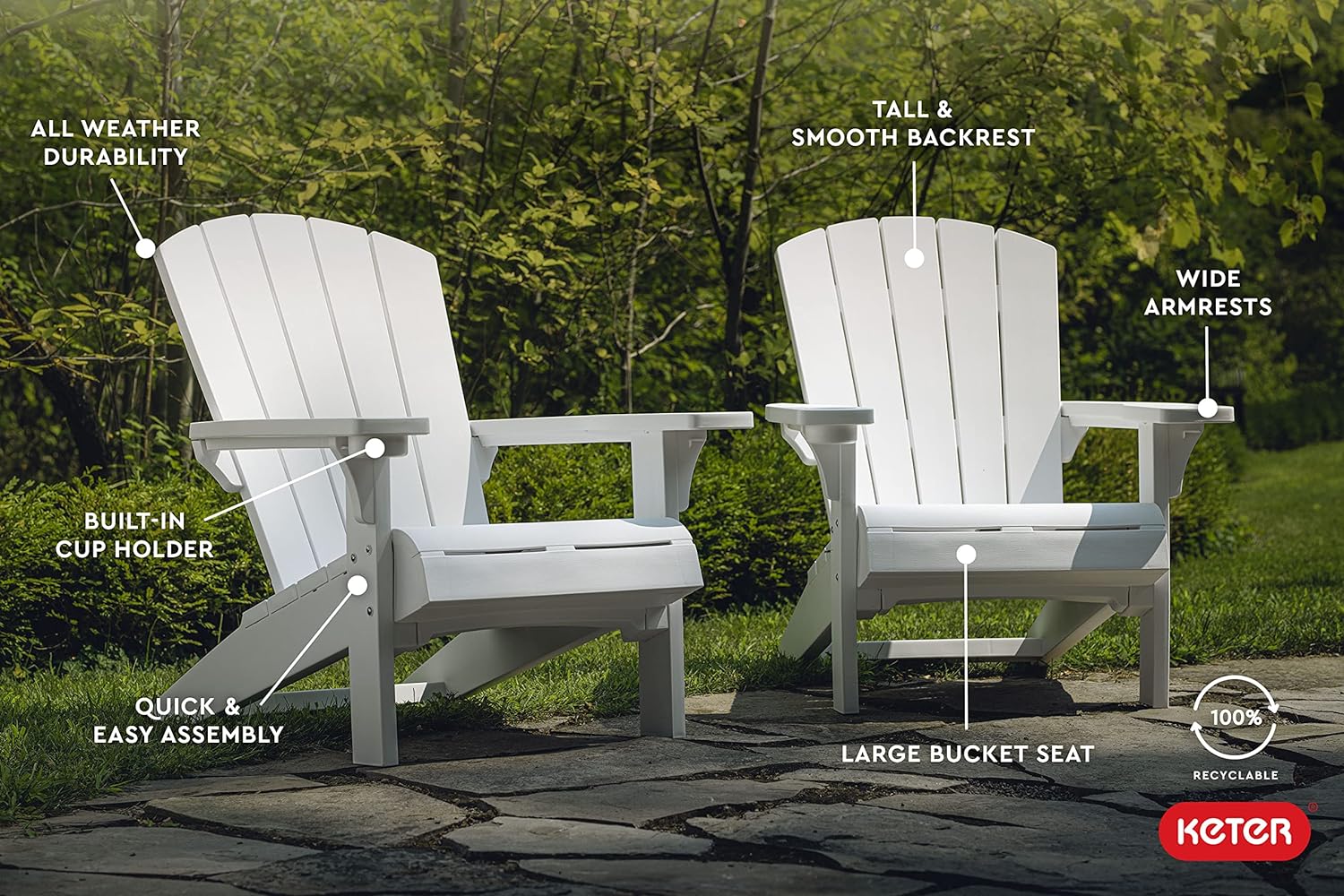 2025 Silla Adirondack Keter Alpine – Blanca