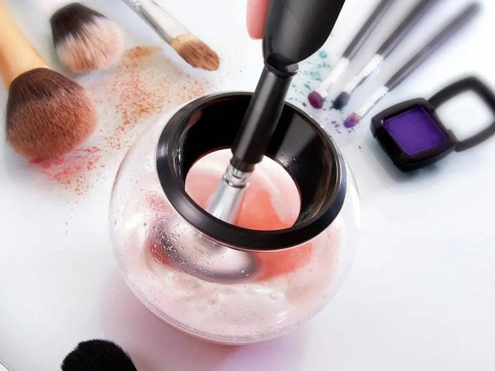 Limpiador de Brochas de Maquillaje Eléctrico con Centrifugado – Wrinse™