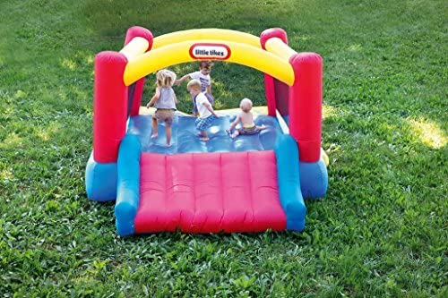 Little Tikes Jump 'n Slide Bouncer - Casa Inflable Saltarina Plus Soplador de Alta Resistencia con GFCI, Estacas