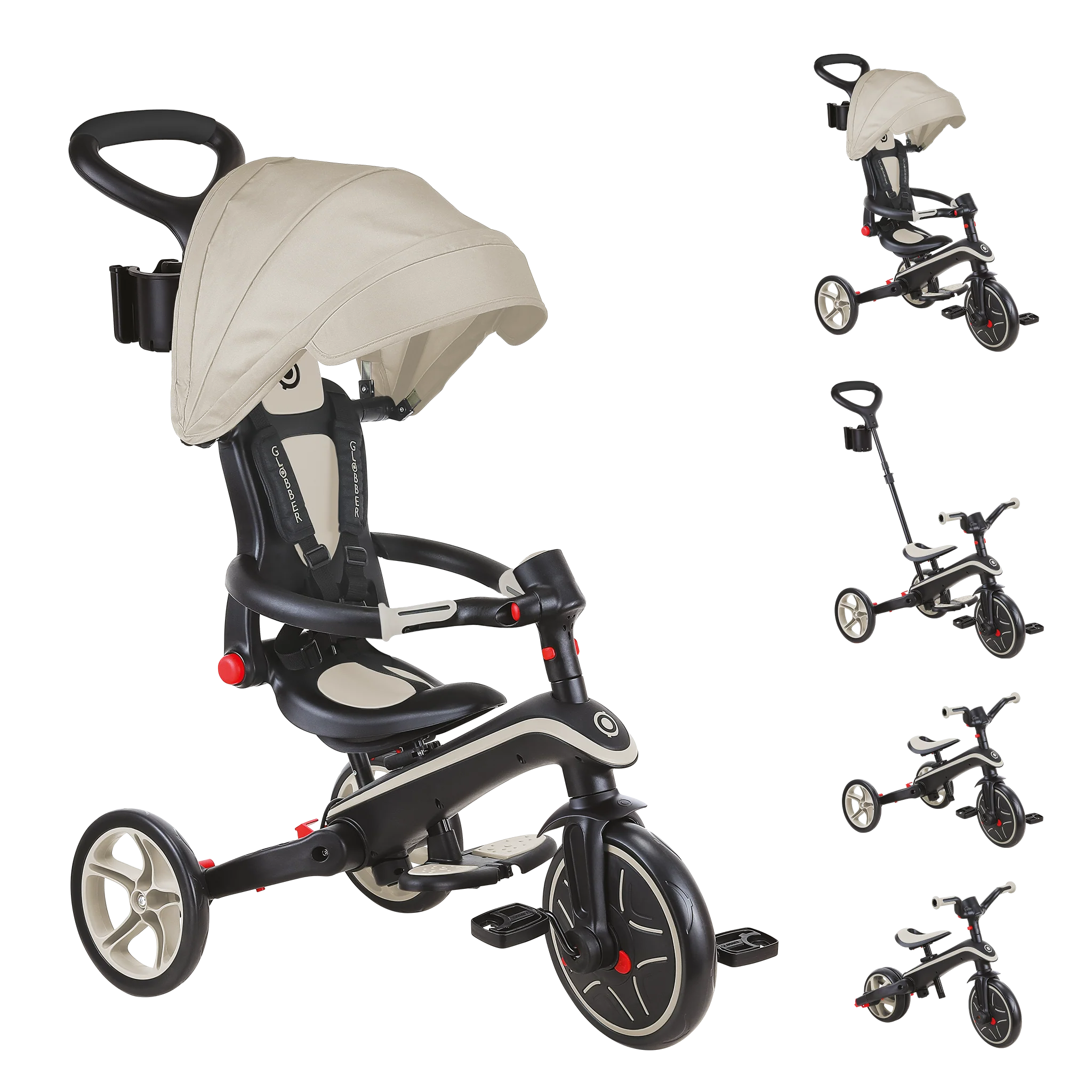 2025 Triciclo Plegable Globber EXPLORER 4 en 1 con Asa Parental