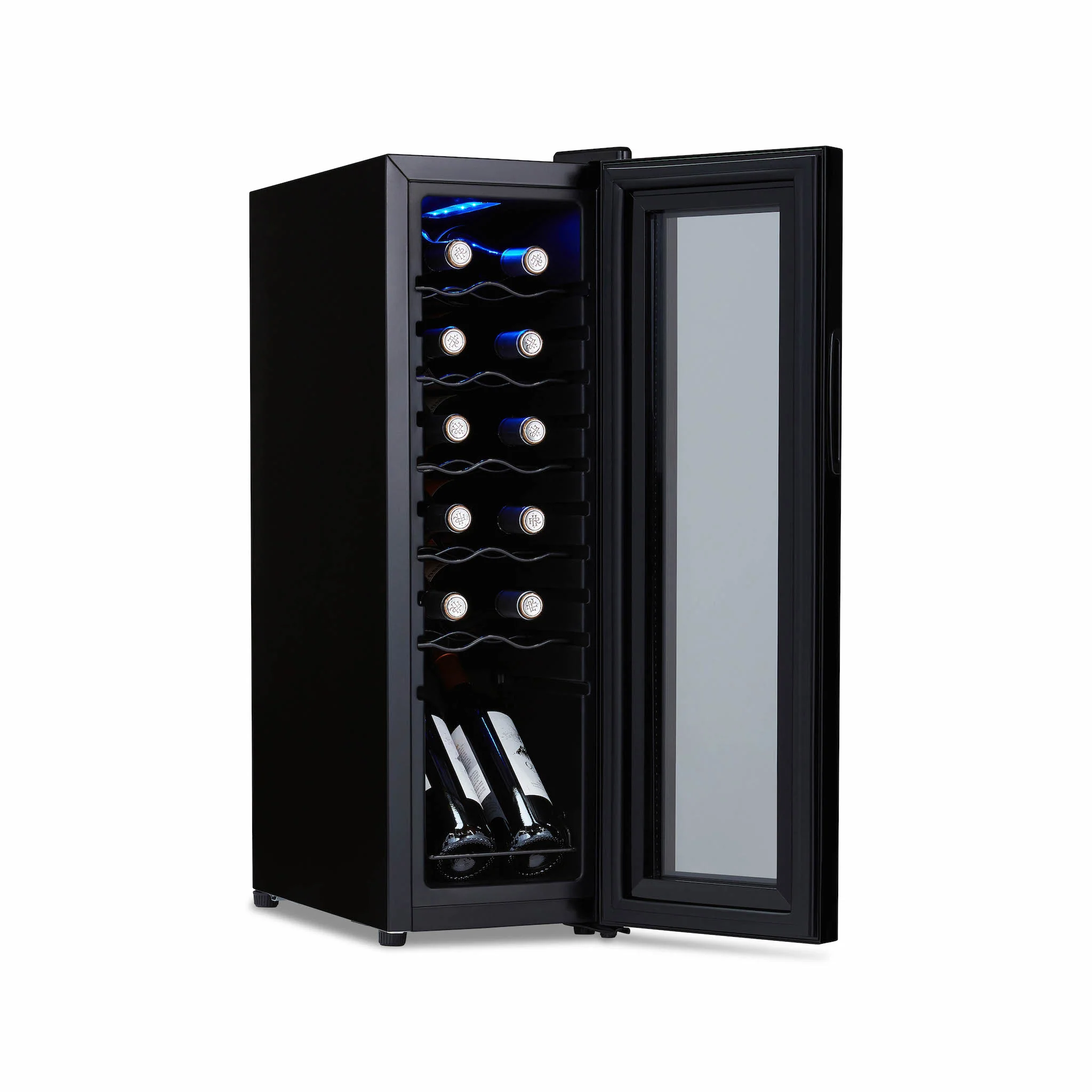 2025 Refrigerador de Vinos Independiente Newair® Negro – 12 Botellas – 13,6