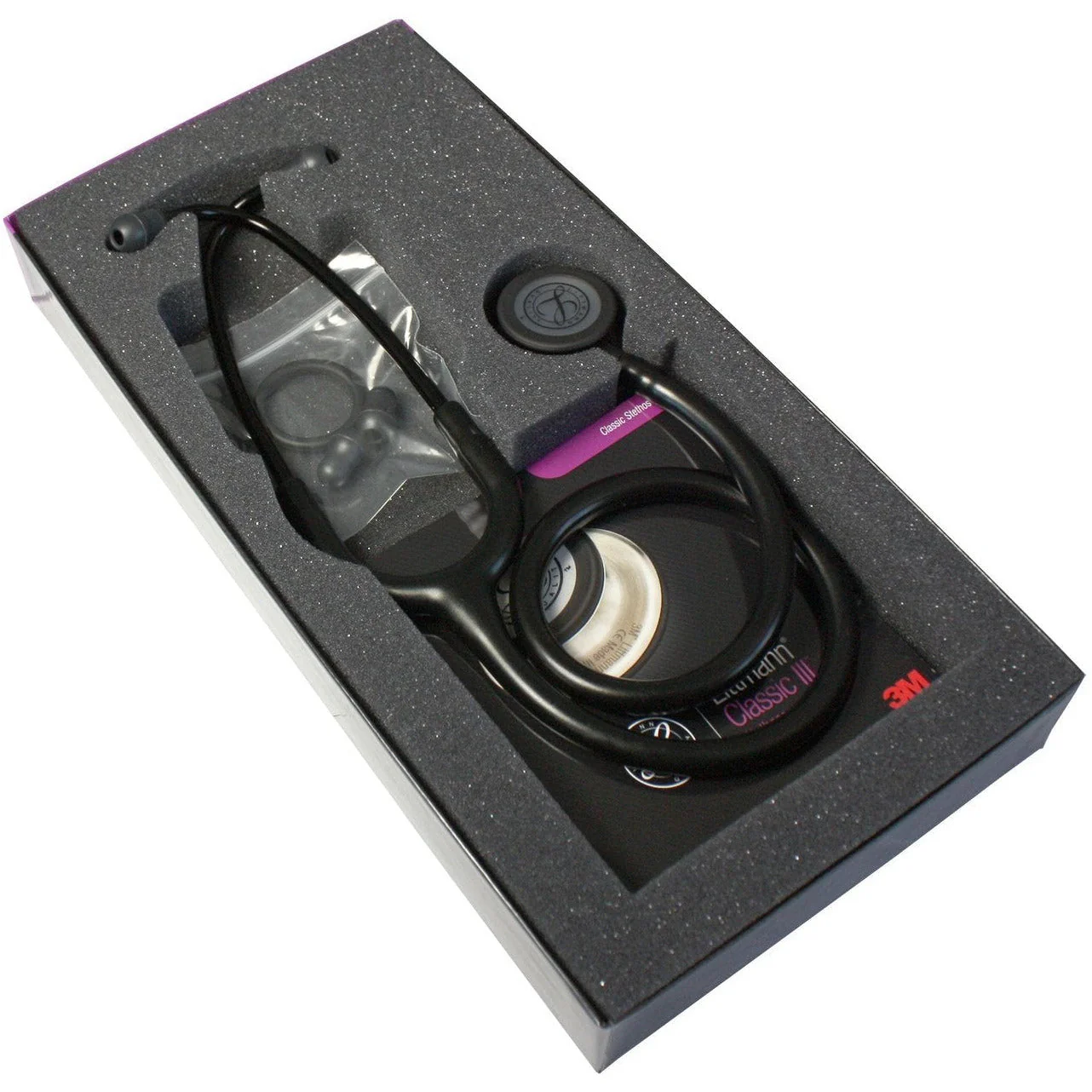2025 Estetoscopio de Monitoreo Littmann Classic III: Todo Negro 5803 - Grabado adicional