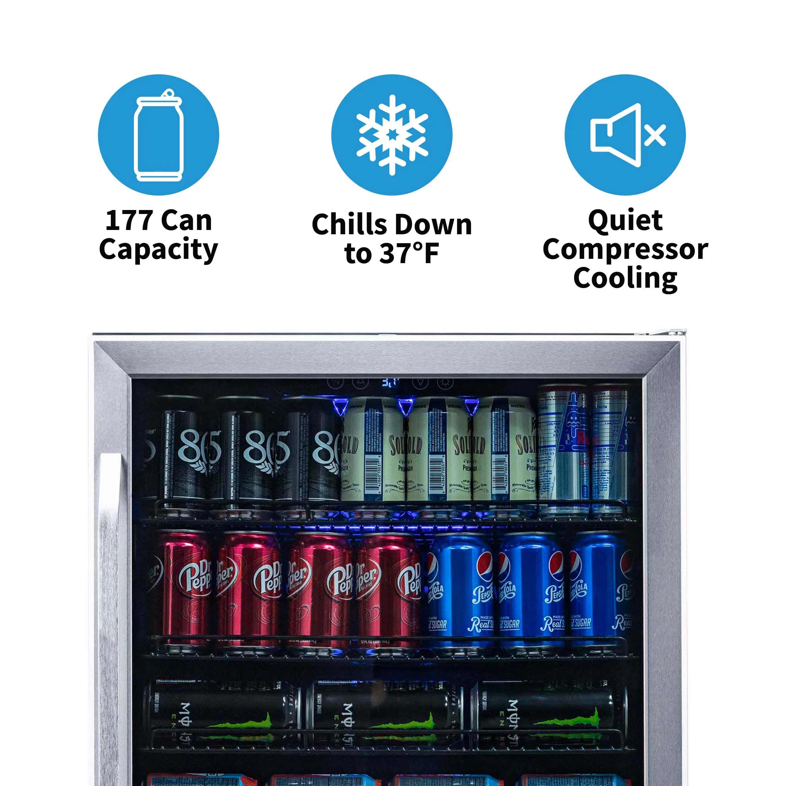 2025 Newair® Refrigerador de Bebidas Empotrable de Acero Inoxidable – 177 Latas – 24