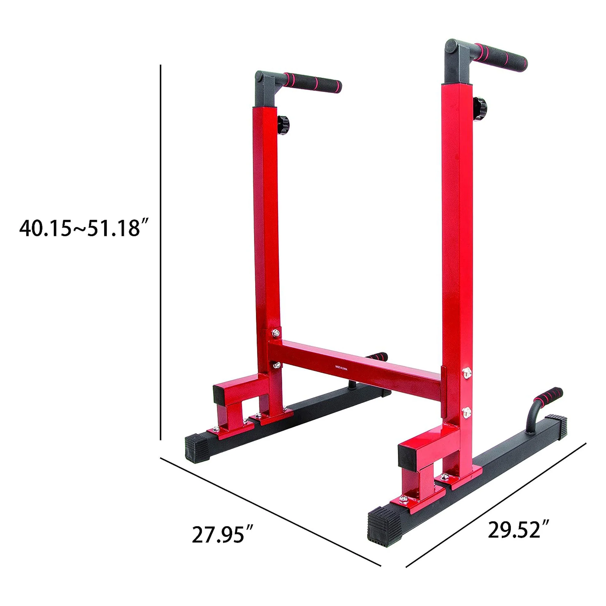 2025 BalanceFrom Estación Multifuncional de Dips para Gimnasio en Casa, Capacidad 500 lb, Rojo