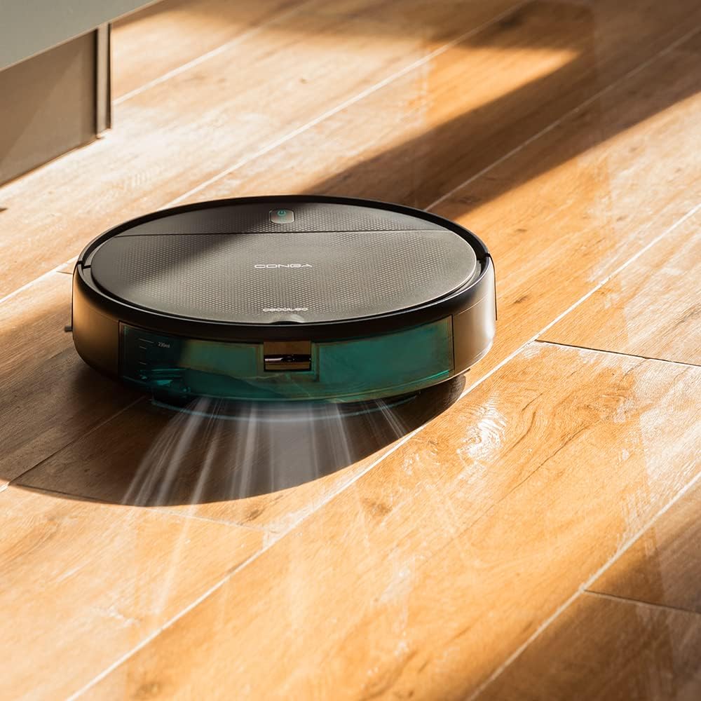 Aspirador Robot Cecotec con Navegación Giroscópica Conga 999 Map X-Treme. Motor de Succión 2000Pa, 2 Cepillos Laterales, 2 Fregonas, Autonomía 120 minutos, Control por App y Mando a Distancia