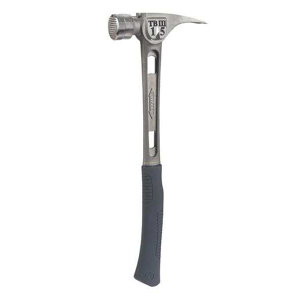 Martillo Stiletto TB3MC Ti-Bone III de titanio de 15 oz con cara mecanizada y mango curvado