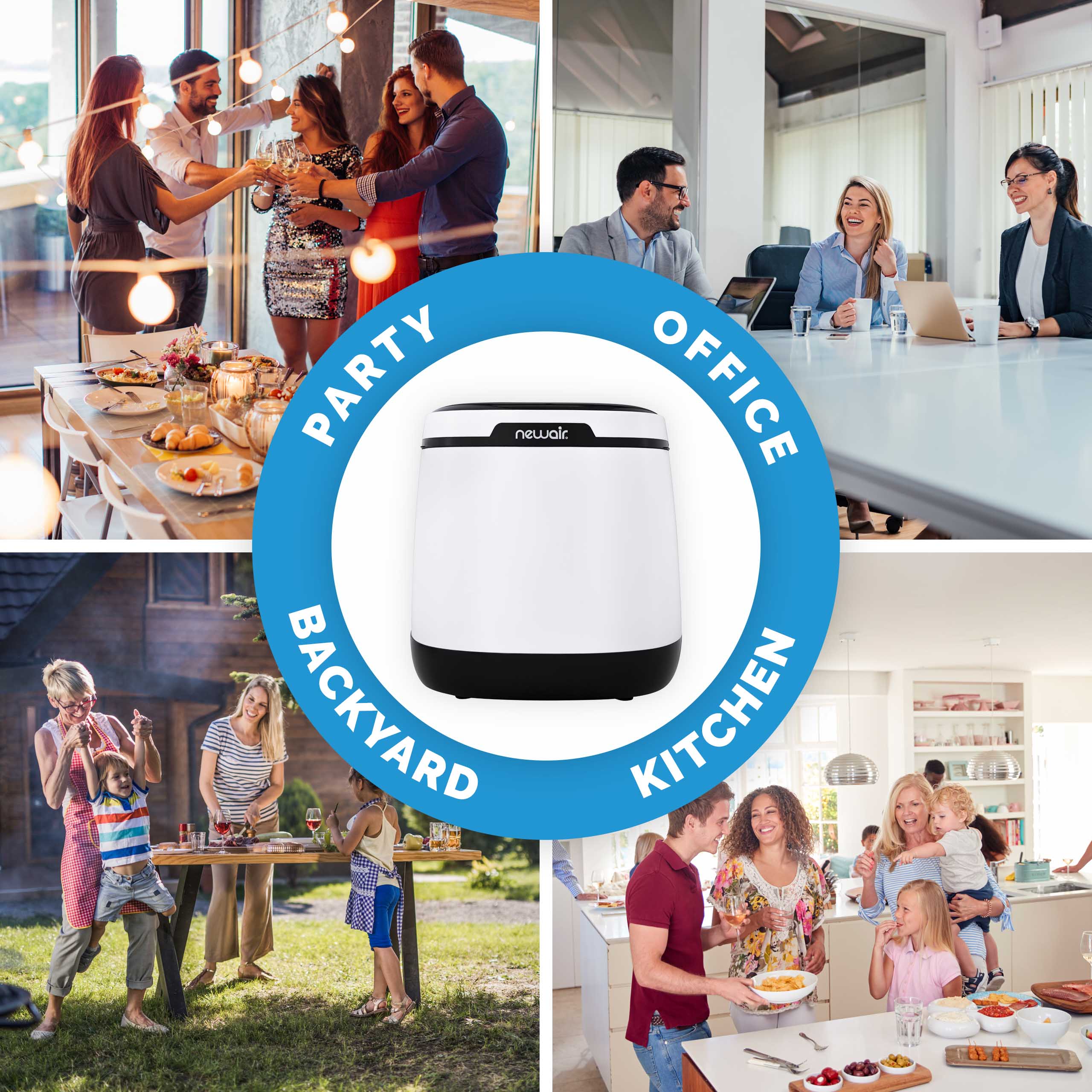 2025 Máquina de Hielo de Encimera Newair® – Cubos de Hielo en Forma de Bala, Blanco