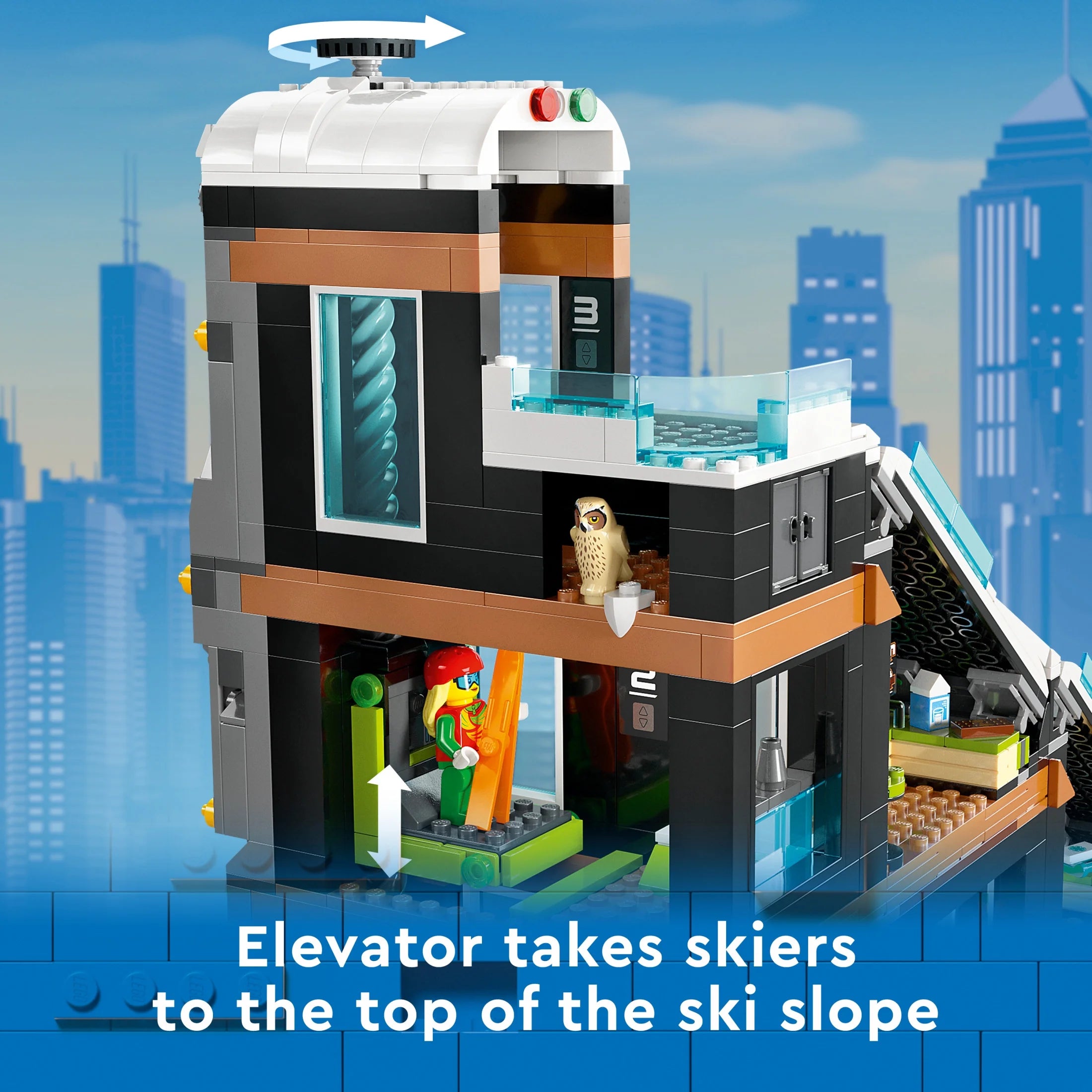 Centro de Esquí y Escalada LEGO City 60366, Set de Construcción de 3 Niveles con Pista de Esquí, 8 Minifiguras y 2 Figuras de Animales para Juego Imaginativo de Deportes de Invierno, Idea de Regalo Divertida para Niños y Fanáticos del Esquí