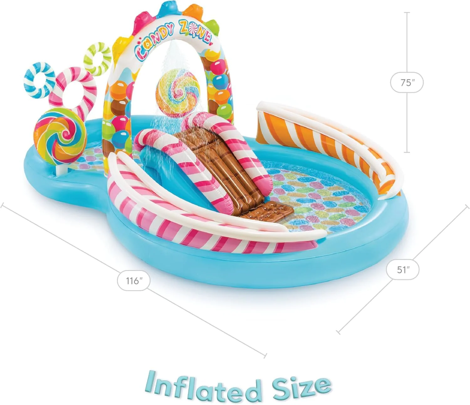 Intex Área de Juego Inflable Jungle Adventure – Piscina con Tobogán y Juegos de Agua para Niños