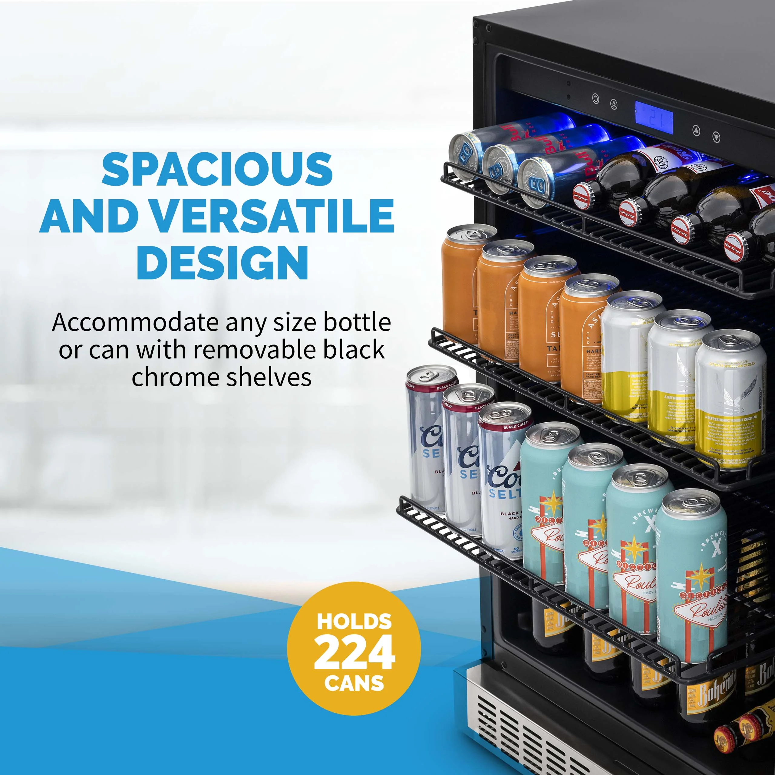 2025 Newair® Refrigerador de Bebidas Empotrable en Acero Inoxidable – 224 Latas – 24