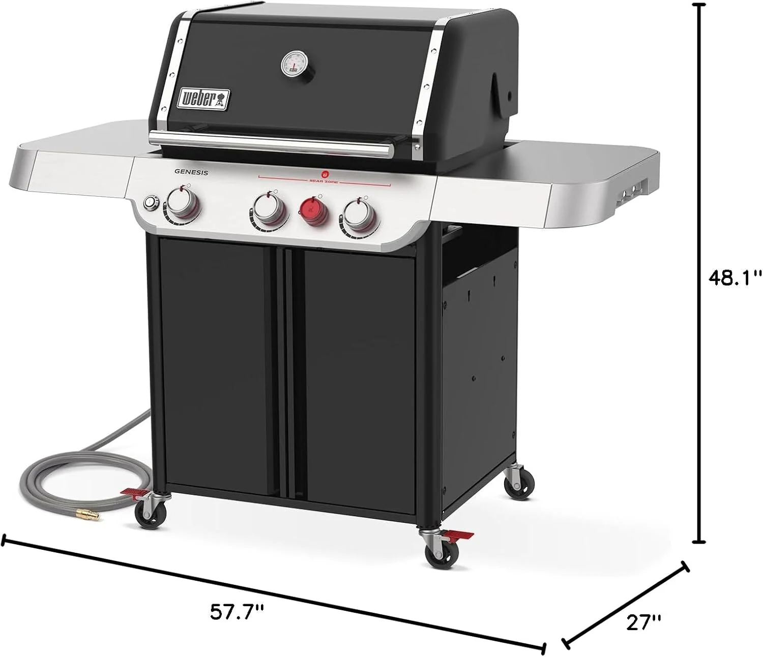 2025 Weber Genesis E-325 a gas propano, color negro