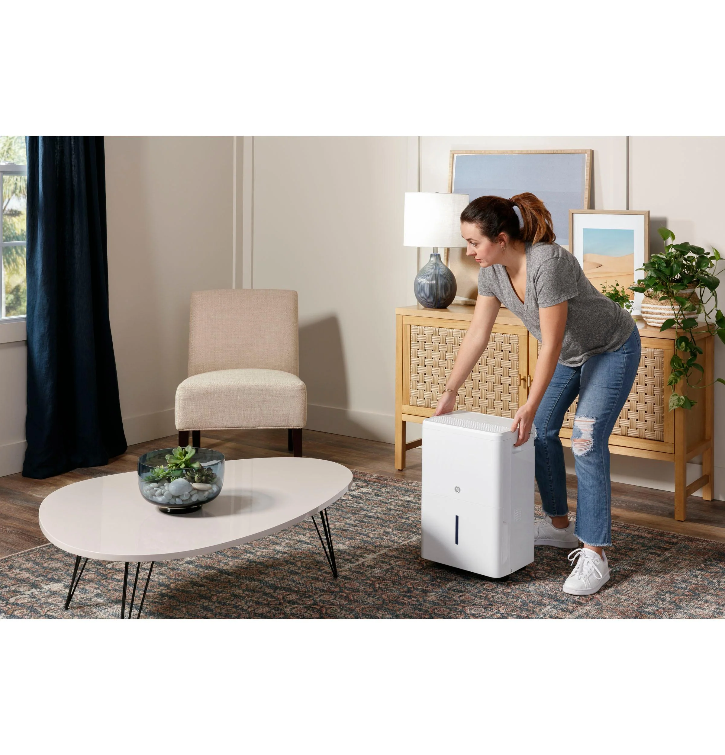2025 GE Appliances ADHR35LB – Deshumidificador Portátil de 35 Pintas Certificado Energy Star® con Smart Dry