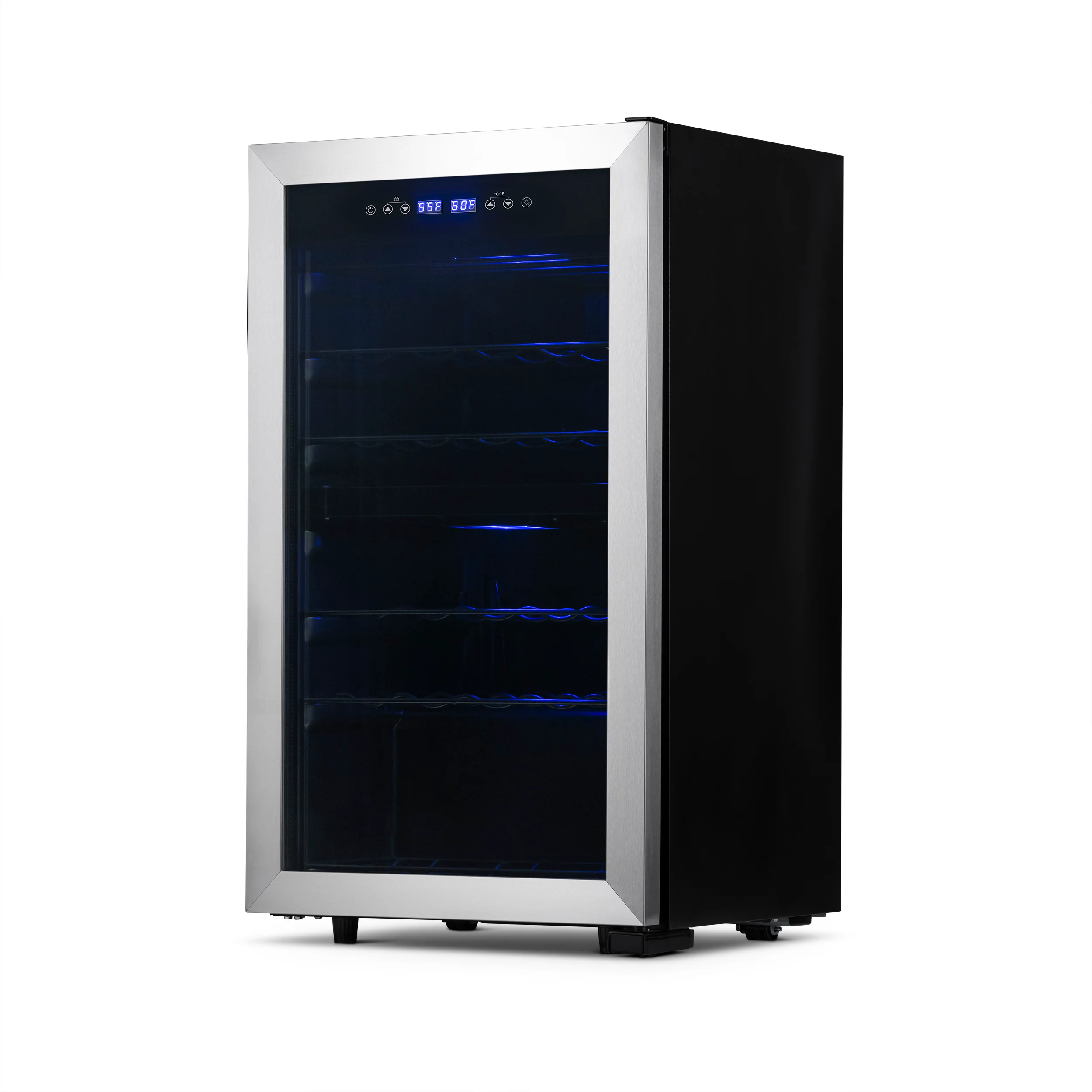 2025 Refrigerador de Vinos Independiente Newair® – 28 Botellas (48 cm), Doble Zona, Acero Inoxidable