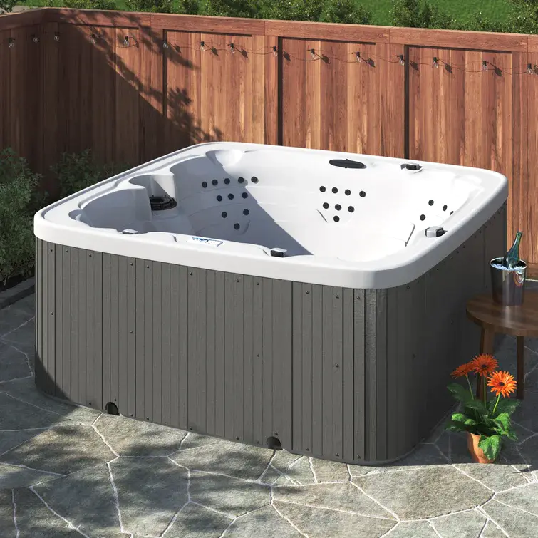 Lifesmart Spas LS700DX Spa de 230 Voltios para 7 Personas con 90 Chorros, Cuadrado, con Ozono