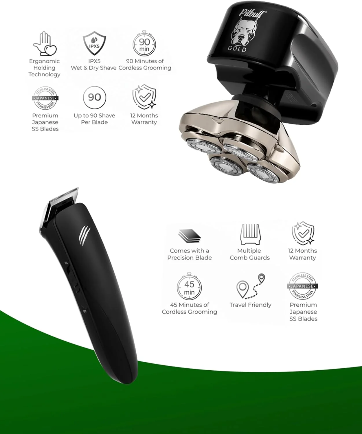 2025 Pitbull Gold PRO – Afeitadora eléctrica para cabeza y rostro