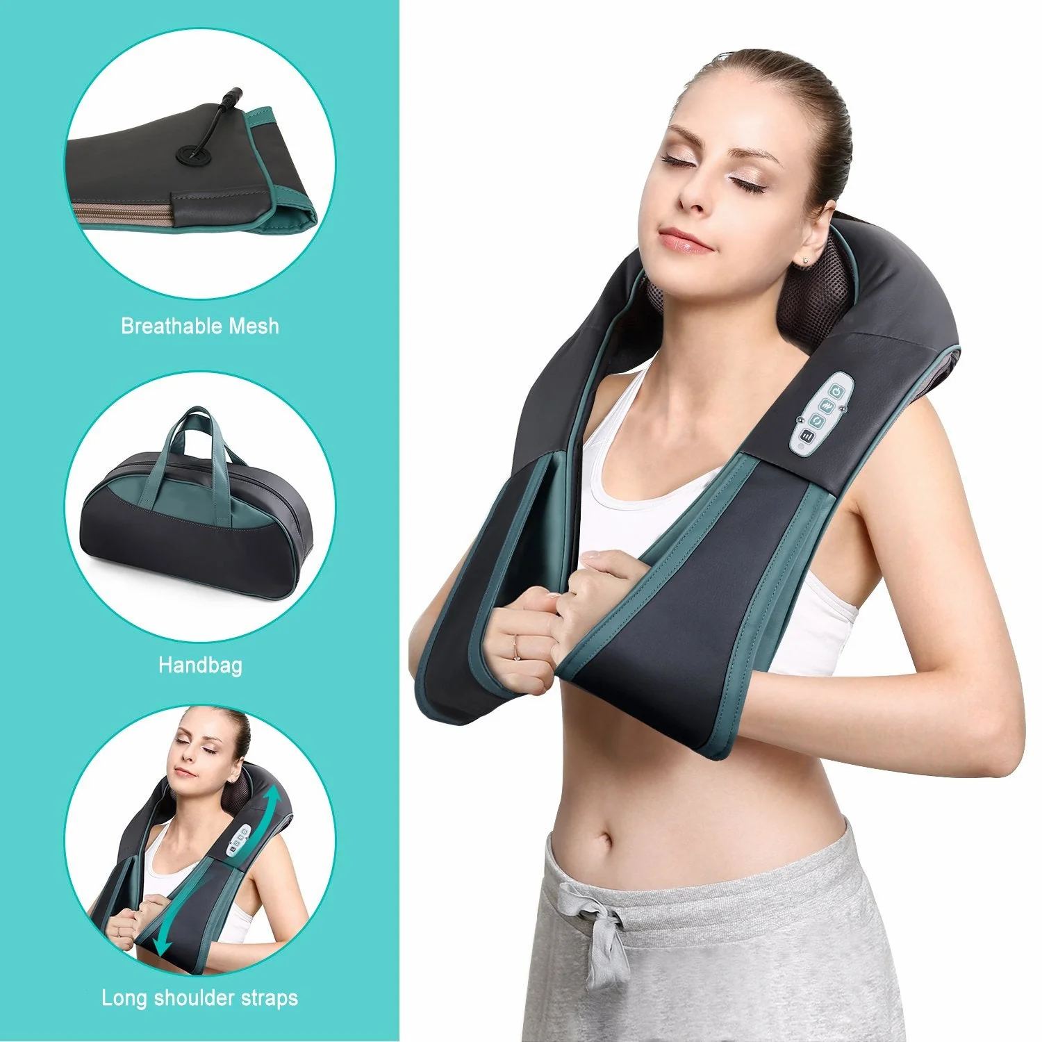 2025 Naipo MGS-N12CS – Masajeador Inalámbrico Shiatsu para Cuello y Hombros