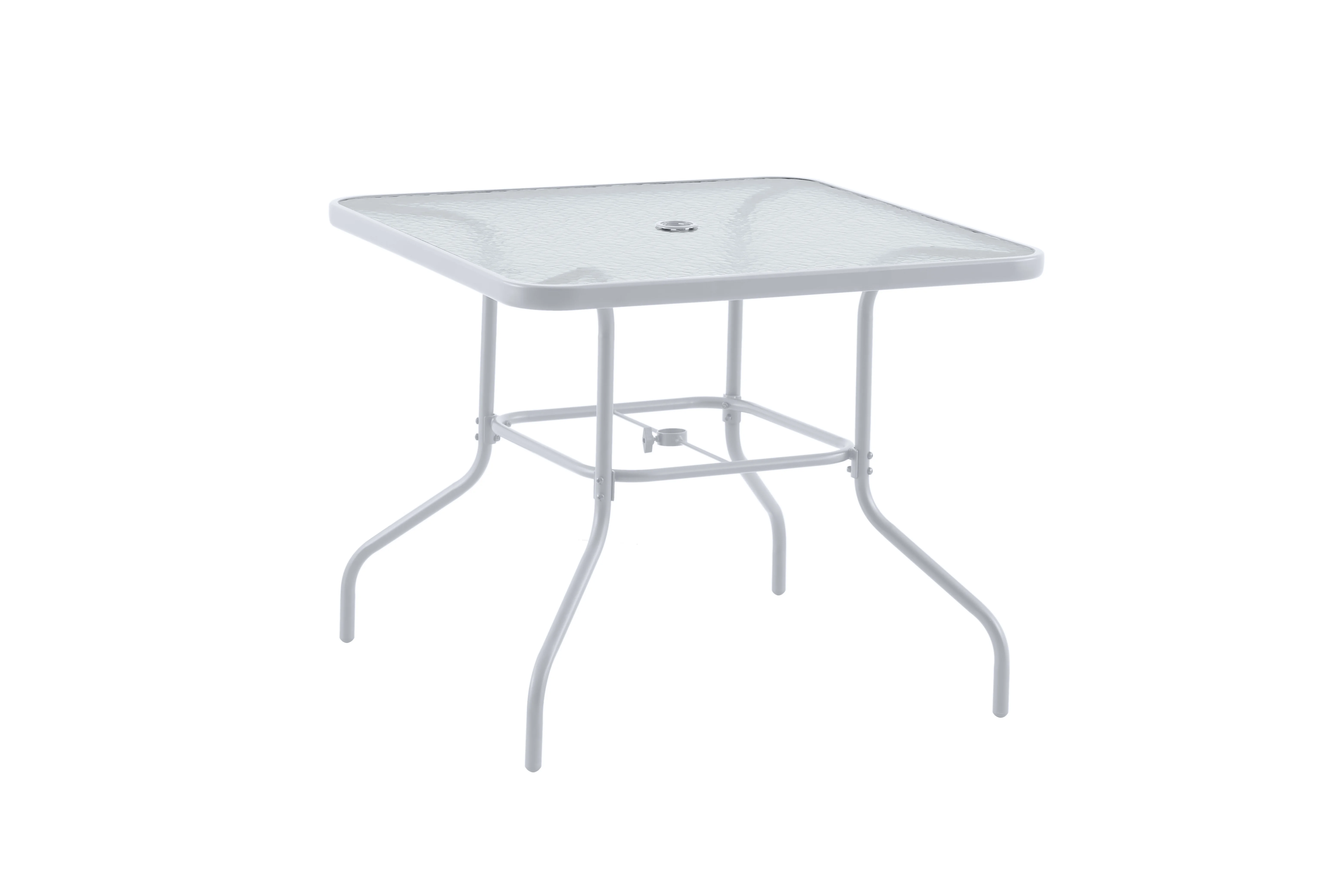 2025 Juego de comedor exterior Mainstays Albany Lane de 6 piezas con sombrilla, acero, rojo