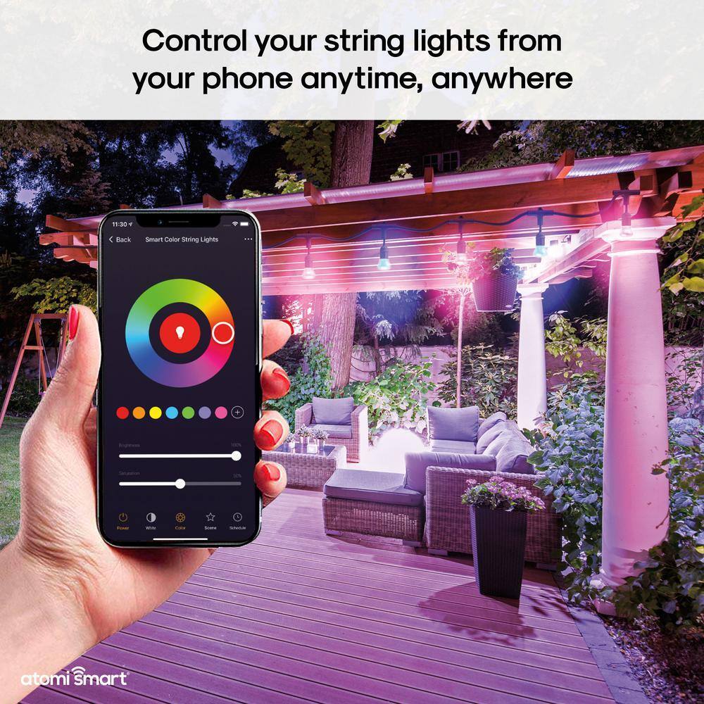 Guirnalda Luminosa Inteligente Atomi Smart WiFi Color – 7,3 m, Compatible con Alexa/Google, LED Impermeables