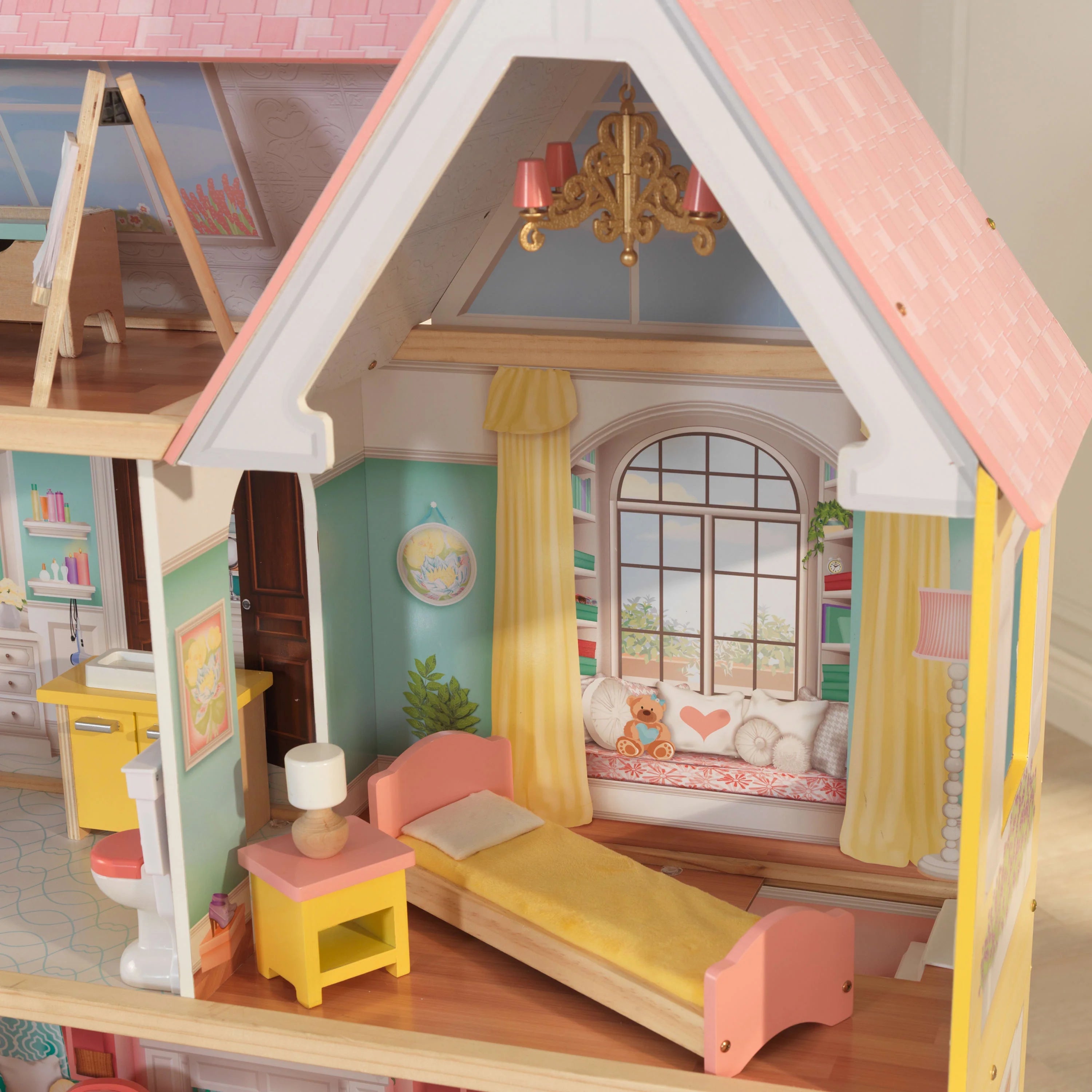 Casa de Muñecas de Madera KidKraft Lola Mansion con 30 Accesorios, Para Niños de 4 Años en Adelante