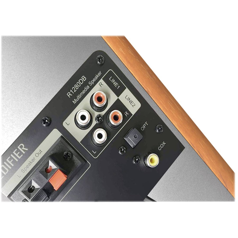 2025 Edifier - R1280DB Altavoces Bluetooth Activos de Estantería, Altavoces de Computadora - 42W RMS, Entrada Óptica - Monitores de Estudio Inalámbricos - Marrón