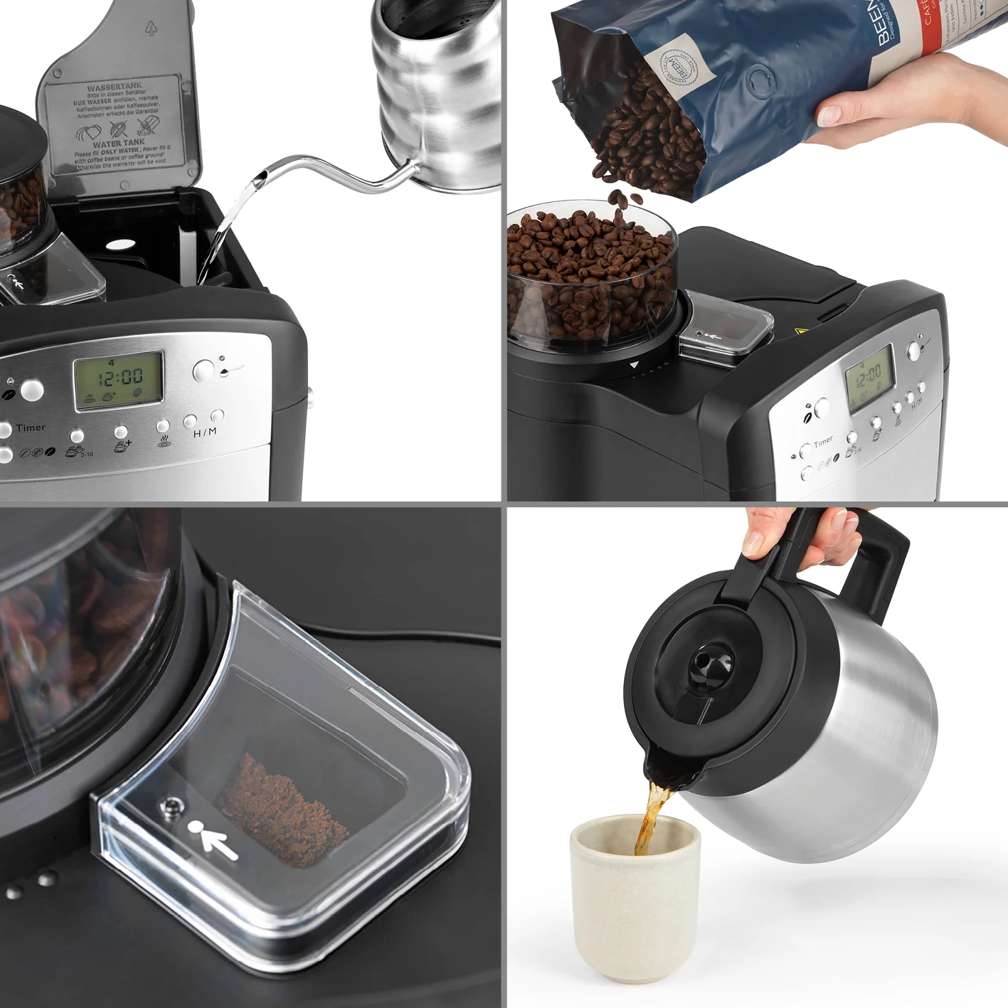 2025 FRESH-AROMA-PERFECT – Cafetera de filtro con molinillo integrado y jarra isotérmica