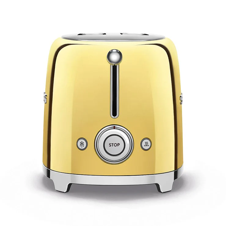 2025 Tostadora SMEG TSF01GOUK Retro 2 Rebanadas Estilo Años 50 – Acabado Mate Dorado