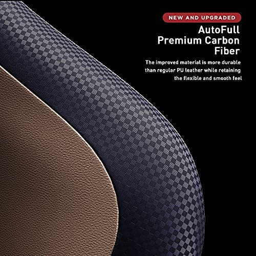 AutoFull Escritorio de Juego y Silla de Oficina con Soporte Lumbar Ergonómico, Estilo Racing, Cuero PU, Silla de Tarea Giratoria Ajustable de Espalda Alta para PC