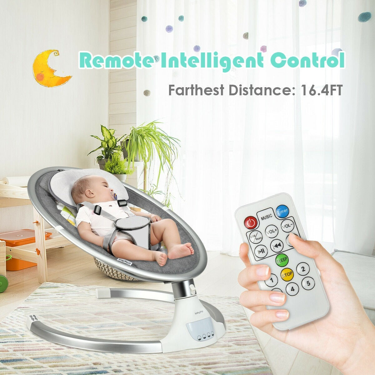 Columpio automático de lujo para bebés - Silla mecedora infantil