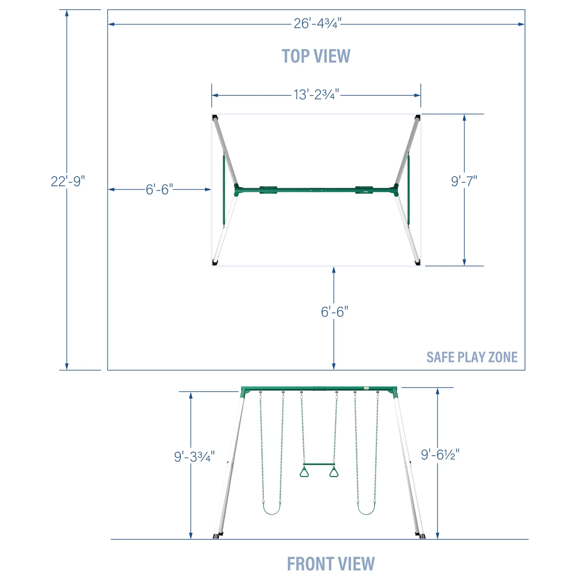 Columpio de Metal Backyard Discovery Big Brutus de Alta Resistencia con Estructura Tipo A