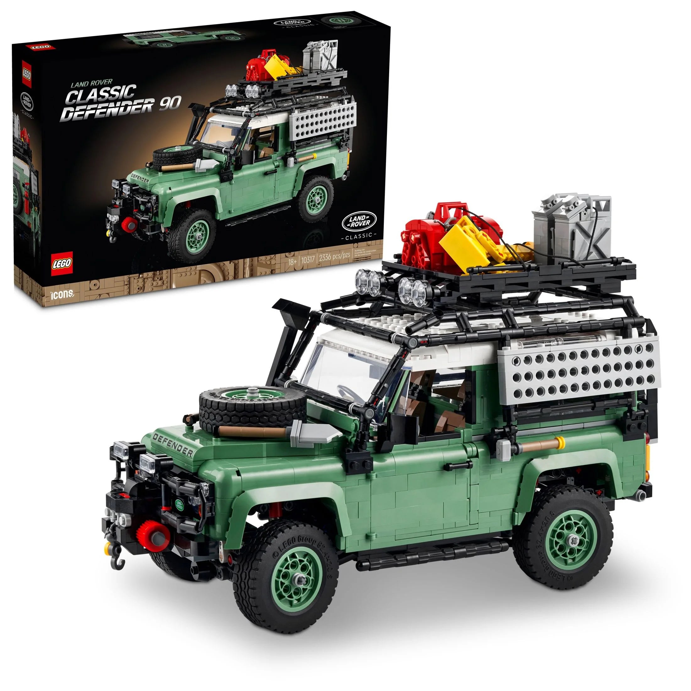 LEGO Icons Land Rover Classic Defender 90 10317 – Set de Construcción de Auto para Adultos y Amantes de Autos Clásicos, Proyecto Inmersivo Basado en un Ícono Todo Terreno, Gran Regalo de Graduación para Él o Ella