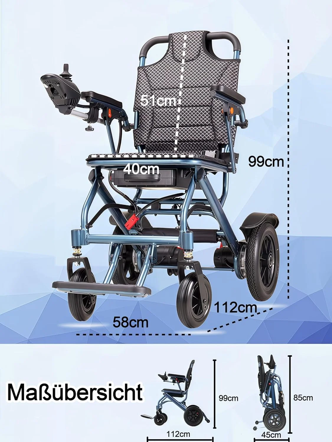 2025 Silla de ruedas eléctrica plegable ByteTecpeak D04 – ligera, potente y fácil de transportar