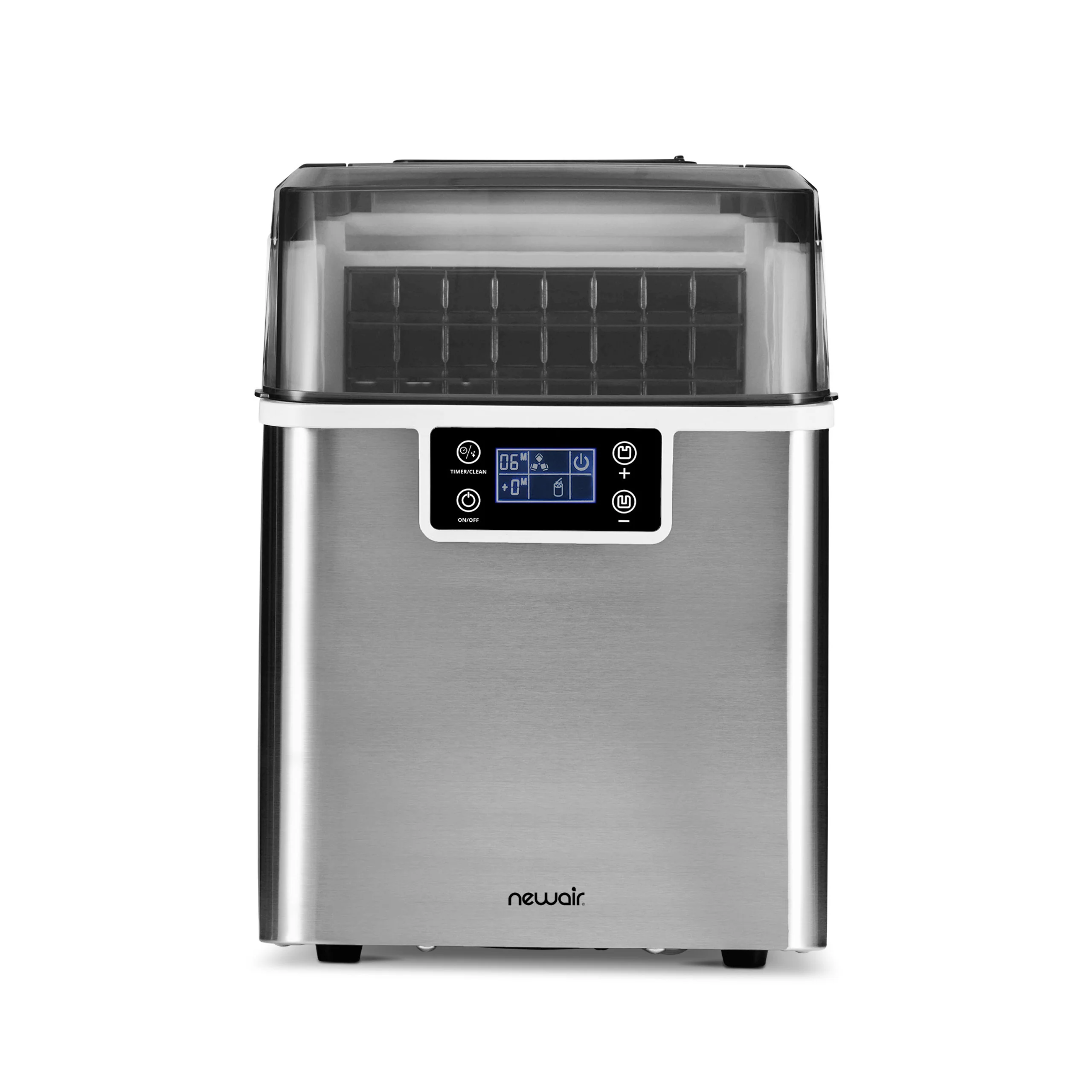 2025 Máquina de Hielo de Encimera Newair® – Cubos de Hielo Transparentes, Acero Inoxidable