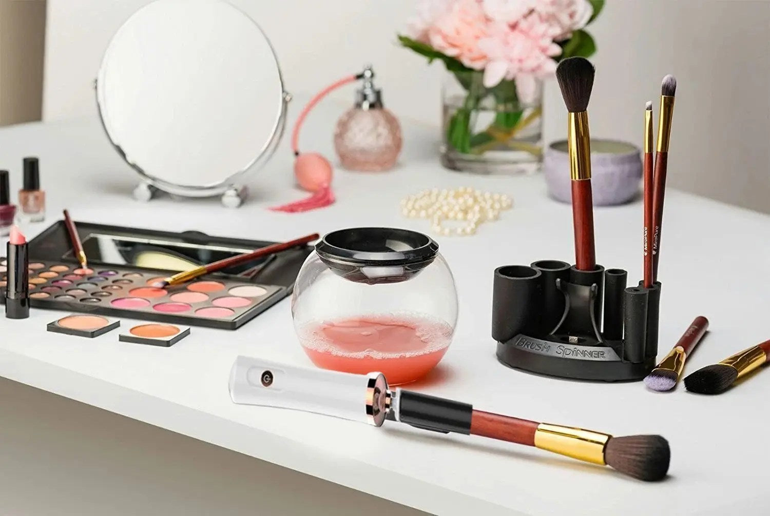 Limpiador de Brochas de Maquillaje Eléctrico con Centrifugado – Wrinse™