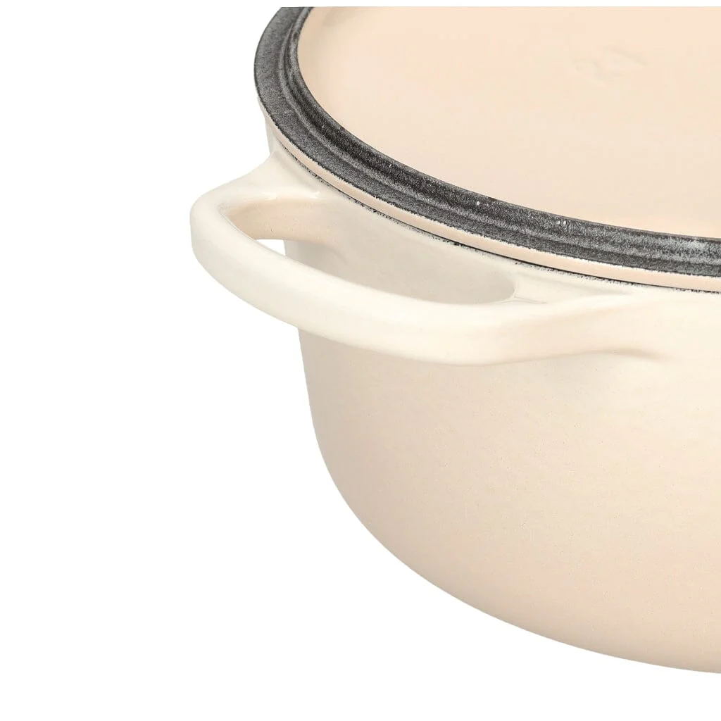 2025 Le Creuset - Sartén para asar / brasear Signature redonda Meringue 24 cm 4,2 l