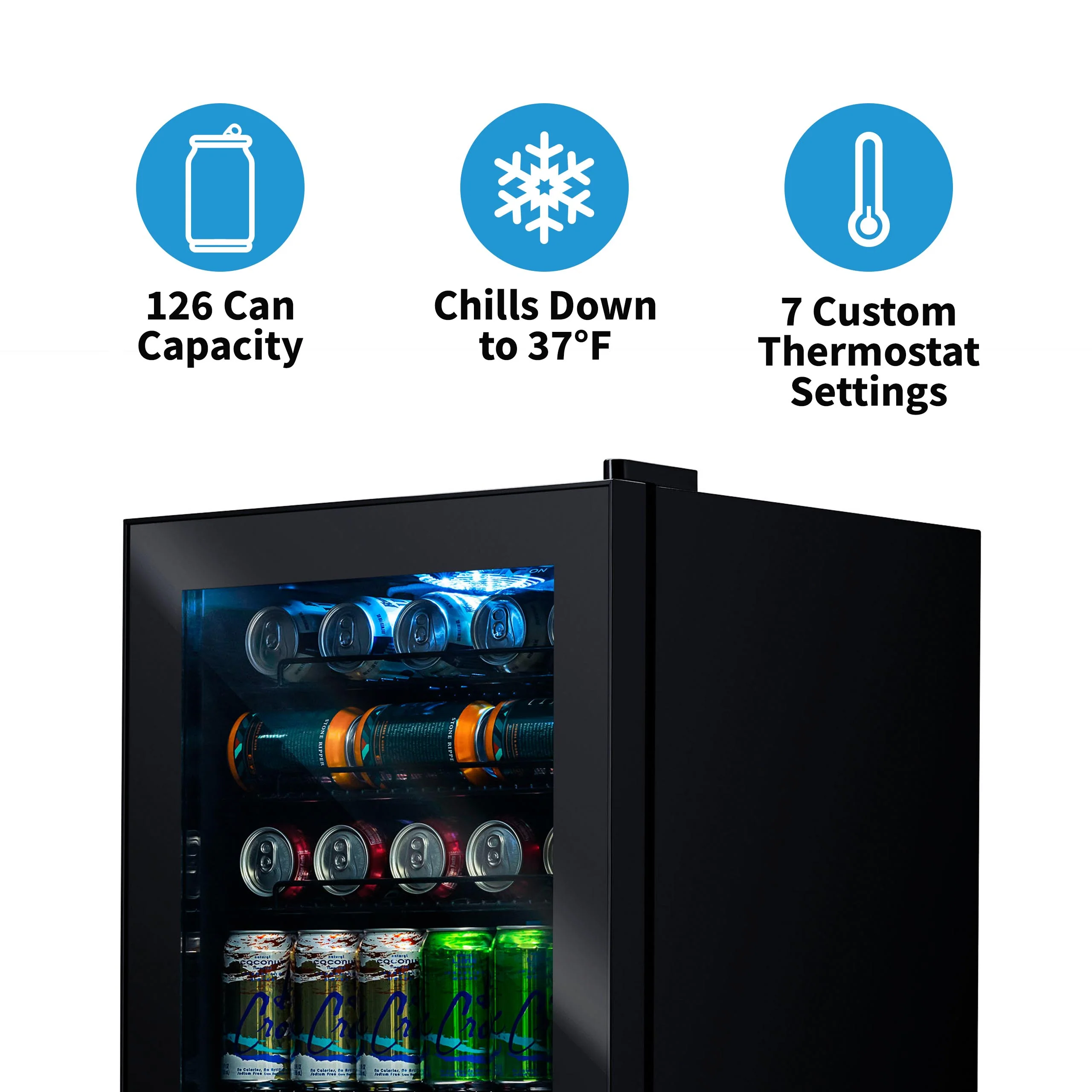 2025 Newair® Refrigerador de Bebidas Independiente Negro - 126 Latas - 18,8”