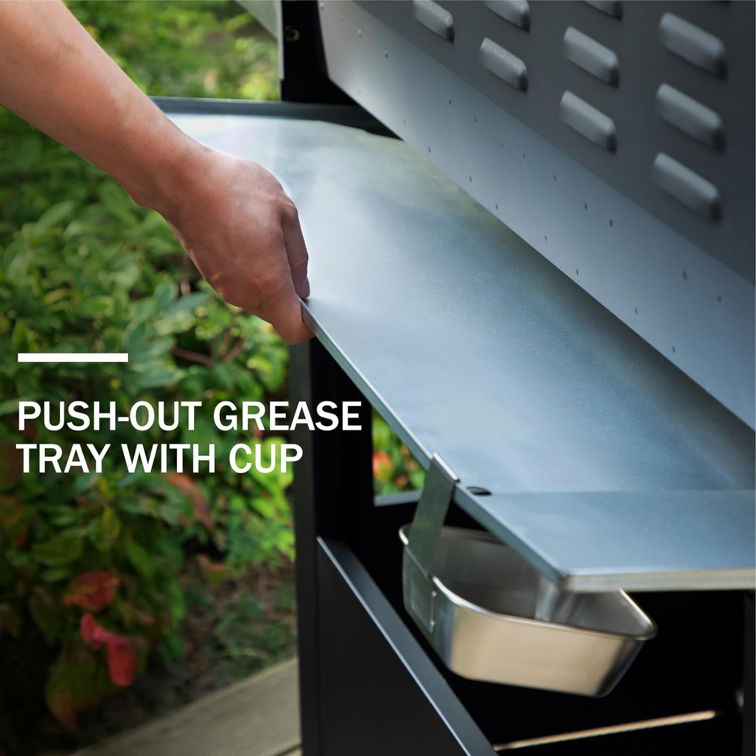 2025 Parrilla a Gas con Quemador Lateral y Parrilla de Hierro Fundido Esmalte Porcelánico 42,000 BTU, Parrilla Portátil de Acero Inoxidable, Propano