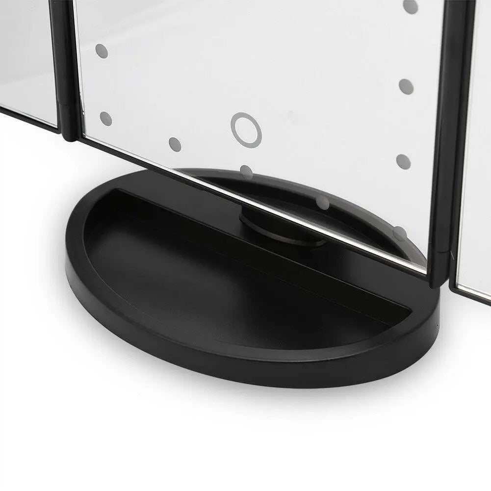 Espejo de Maquillaje Iluminado Espejo de Tocador Inteligente con Luces, 10X de Magnificación, Ajustable, 22 Luces LED