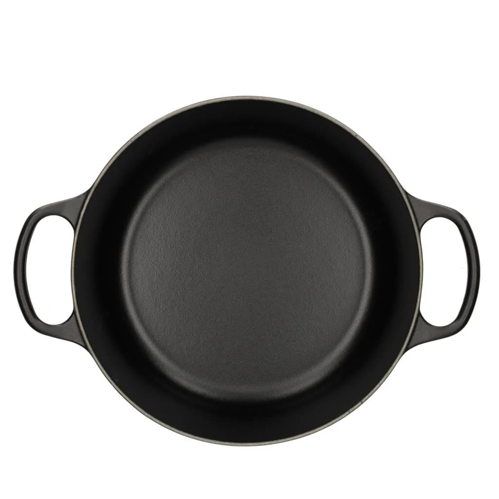2025 Le Creuset - Sartén para asar / guisar Signature redonda negro mate 24 cm 4,2 l (interior negro)