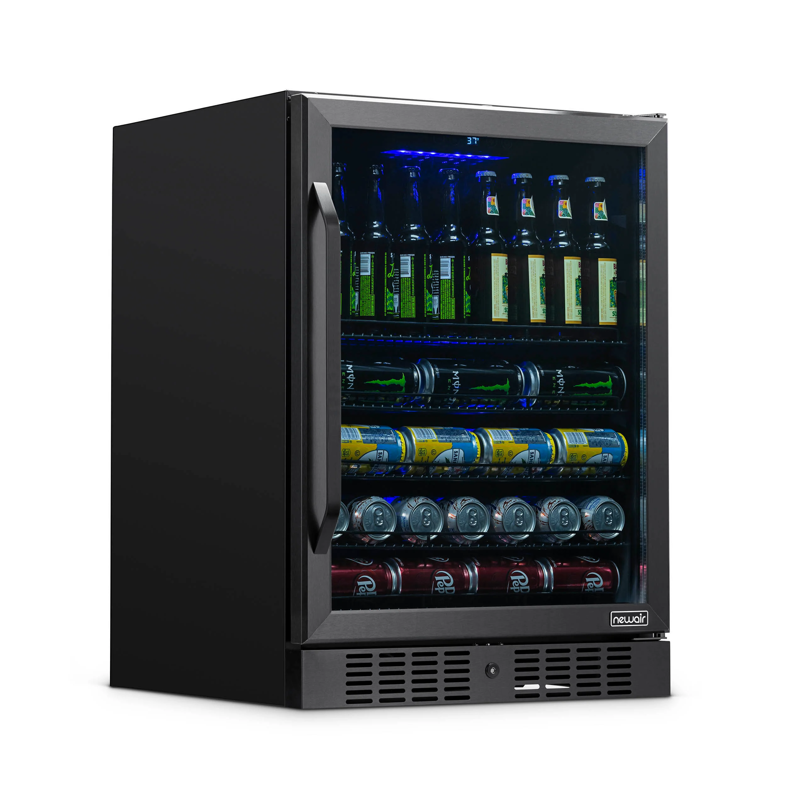 2025 Refrigerador Empotrable Newair® de 177 Latas – 24” – Acero Inoxidable Negro