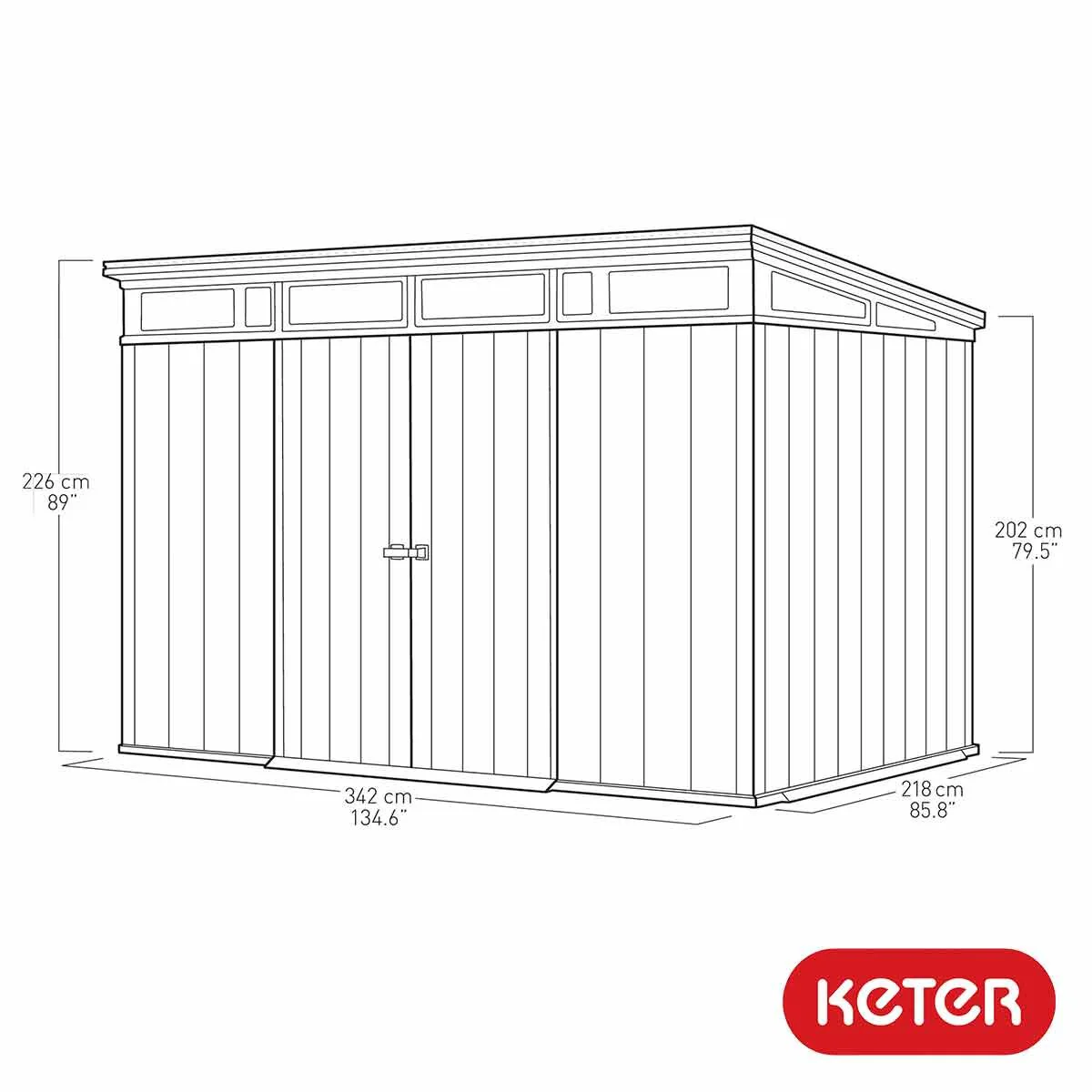 2025 Keter Artisan Cobertizo de Jardín 11 x 7 pies (3,4 x 2,1 m) – Solución Elegante y Robusta para Almacenamiento Exterior